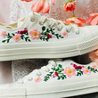 Custom Embroidered Lavender Converse Chuck Taylor 1970s - Embroidery Low Neck Floral Converse - Embroidery Floral Wedding Shoes- Bridal Flowers Embroidered Sneakers