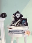 Flower Embroidery Converse Chuck Taylor, Embroidered Flower Canvas Converse Shoes, Galaxy Embroidered Converse Custom, Personalized Embroidered Sneakers