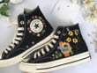 Lilo and Stitch Custom Embroidery Converse Chuck Taylor, Embroidered Flower Lilo and Stitch Converse Shoes, Embroidered Converse Custom, Personalized Embroidered Sneakers