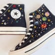 Personalize Taylor Swift Shoes, The Eras Tour Outfit For Swifties Converse Chuck Taylor High Top, Taylor Swift All Albums In One Embroidery Converse, Custom Taylor Swift Fan Hand Embroidery Converse