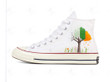 Personalize Embroidery Four Seasons Shoes, Tree Converse Chuck Taylor High Top, 4 Seasons Embroidery Converse, Custom Converse 1970s Hand Embroidery Converse