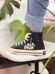 Anime Custom Kodama Embroidered Converse Shoes Kodama Converse Chuck Taylor 1970s Custom Embroidery Converse High Top Gift for her