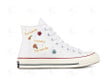 Personalize Embroidery Floral Book Shoes, Converse Embroidery Book Flowers Chuck Taylor High Top, Custom Book Flowers Converse, Custom Handmade Embroidery Converse