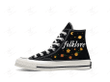 Personalize Embroidery Folklore Shoes, Converse Chuck Taylor High Top, Taylor Swift Embroidery Converse, Custom Flowers Taylor Swift Handmade Embroidery Converse