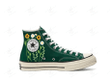 Personalize Sunflowers Daisy Embroidery Shoes, Wedding Converse Embroidery Chuck Taylor High Top, Custom Wedding Converse, Custom Handmade Embroidery Converse