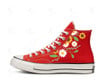 Personalize Flowers Embroidery Shoes, Converse Flowers Embroidery Chuck Taylor High Top, Custom Sunflower Converse, Custom Handmade Embroidery Converse