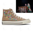 Personalize Flowers On Piano Embroidery Shoes, Converse Taylor Swift Embroidery Chuck Taylor High Top, The Eras Tour
