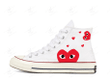 Personalize Heart Embroidery Shoes, Converse Heart Embroidery Chuck Taylor High Top, Custom Handmade Embroidered Converse