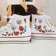 Sample Strawberry Hand Embroidered Shoes 41.5 EU White