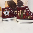 Sample Flowers Hand Embroidered Shoes 40 EU Maroon