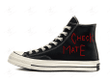 Personalize Checkmate Embroidery Converse, Conan Gray Embroidery Chuck Taylor High Top, Florals Embroidered Converse