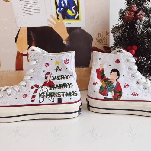 Sample Harry Styles Hand Painted Shoes 40 EU White