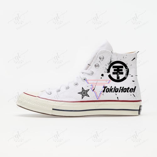 Personalize TokioHotel Hand-Painted Shoes, Love who love you back Converse Chuck Taylor High Top, Albums Custom Handmade Painting Converse