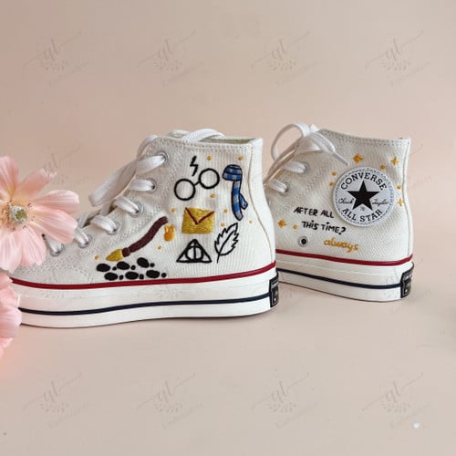 Personalize Harry Potter Embroidery Converse, Ravenclaw Embroidery Chuck Taylor High Top, Embroidered Converse