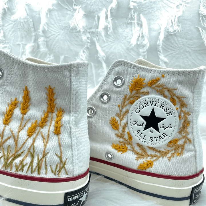 Wedding Converse Shoes/ Converse Custom Chuck Taylor 70 embroidered flowers/ Custom Converse Embroidery/ Custom Converse Embroidery/ Converse Chuck Taylor embroidered Flowers/ Embroidery Flowers Wedding Converse/ Gift For Best Friend Embroidered Butterfly