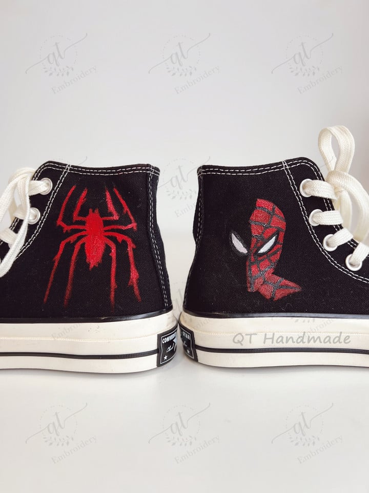 Spiderman Shoes Home Coming No Way Home, Custom Gifts for Him, Spider Wed Painting Shoes, Spider Fan Gifts, Spider Painting Converse