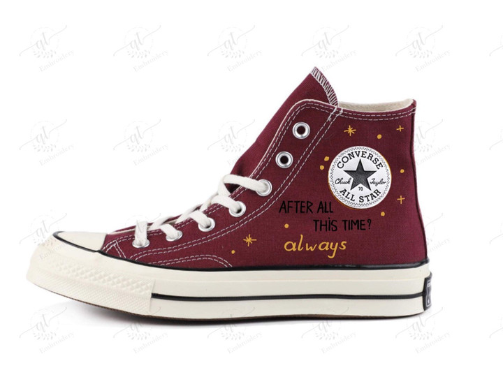 Personalize Embroidery Harry Potter Shoes, Harry Potter Converse Chuck Taylor High Top, Harry Potter Embroidery Converse, Custom Converse 1970s Hand Embroidery Converse