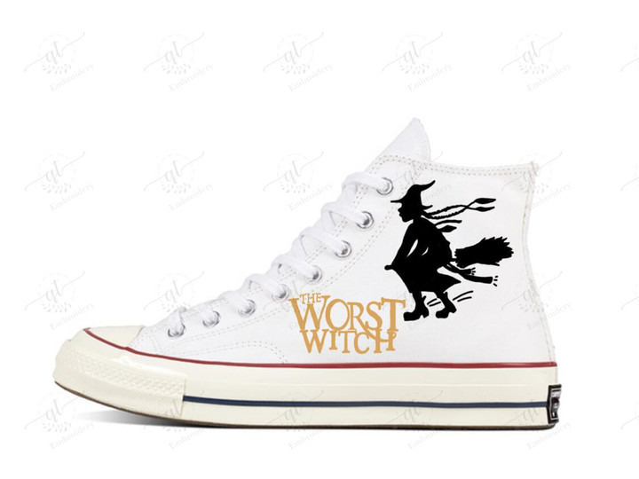 Personalize The Worst Witch Paint Shoes, Converse Painting Chuck Taylor High Top, Custom The Worst Witch Converse, Custom Handmade Painting Converse