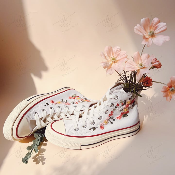 Embroideried Converse Chuck Taylor Flowers Converse Shoes, Embroidery Converse Custom