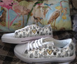 PEACE LOVE FRENCHIE LOW TOP SHOES - Custom Dog's Photo M6 THS2304180601
