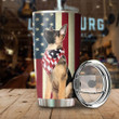 THU0176 German Shepherd God Bless America Personalized Stainless Steel Tumbler