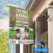BIF2507 Boxer This Home Is Filled With Kisses Personalized Flag