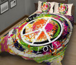 CHEH1005 Hippie Peace Love Quilt Bed Set