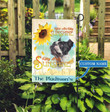 DUF0106 Boston Terrier Sunflower Personalized Garden Flag