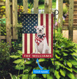 BIF1342 White American Bulldog Personalized Flag