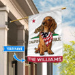 DIFDS1002-Dachshund California Personalized Flag