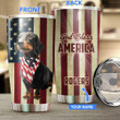 THU0170 Black Dachshund God Bless America Personalized Stainless Steel Tumbler