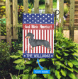 CHFD3017 Dachshund Black God Bless America Personalized Flag
