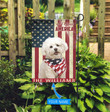 THF0163 Bichon Frisé God Bless America Personalized Flag