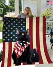 BIQ0502 Black Cat Flag Fleece Blanket – Made in USA