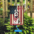 THF0232 Siberian Husky God Bless America Personalized Flag