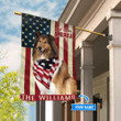 THF0229 Rough Collie God Bless America Personalized Flag