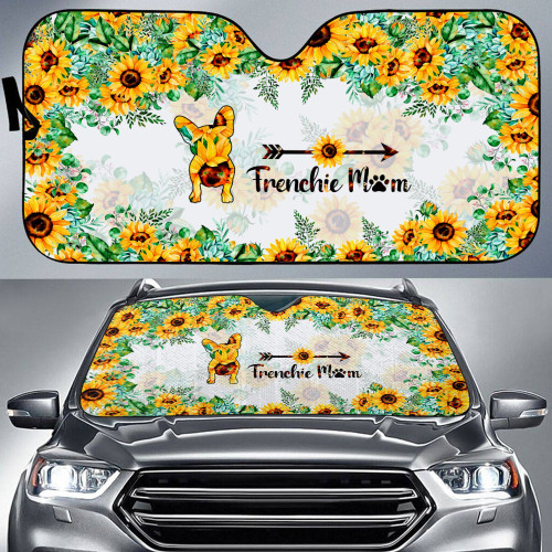 Frenchie Mom - Sunflowers Car Sun Shade THC23061606