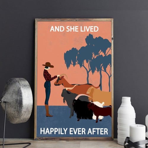 BIK20030101 Goats AND SHE LIVED HAPPILY EVER AFTER Poster
