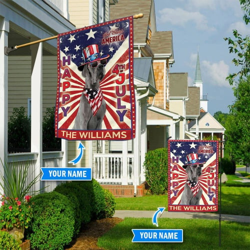 DIF6019-Great Dane God bless america - 4th of july Personalized Flag