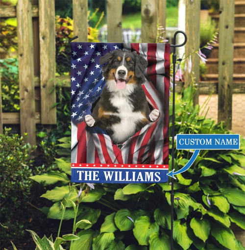 CHFD0732 USA Bernese Mountain Dog Personalized Garden Flag