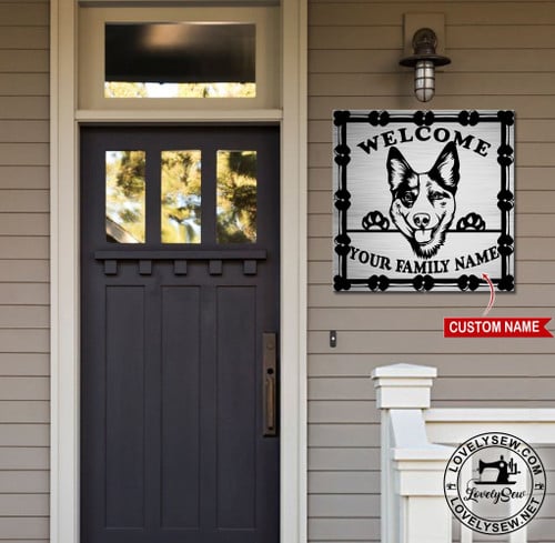Australian Cattle Dog Welcome Personalized Metal Sign LIMS21071604