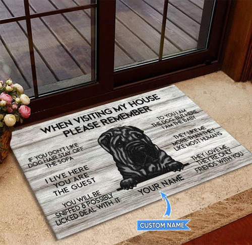 Shar Pei Black-When visiting my house Personalized Doormat THJ21082801