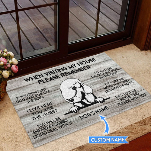 Bedlington Terrier-When visiting my house Personalized Doormat THJ21100453