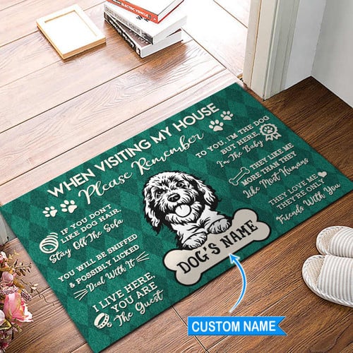 Goldendoodle-Caro When visiting my house Doormat THJ21112261