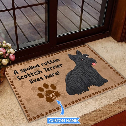 Scottish Terrier Lives Here Doormat THJ22011060