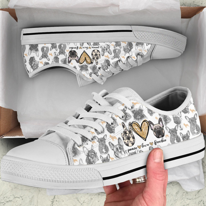 Peace Love Frenchie Low Top Shoes M6 THS23041806