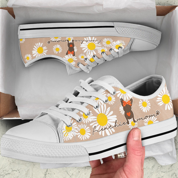 Cute Frenchie Mom - Daisy Flowers Low Top Shoes THS23053110