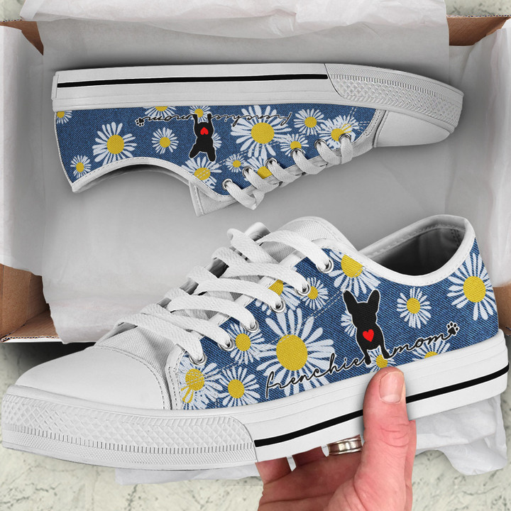 Frenchie Mom - Daisy Flowers Low Top Shoes THS23060604