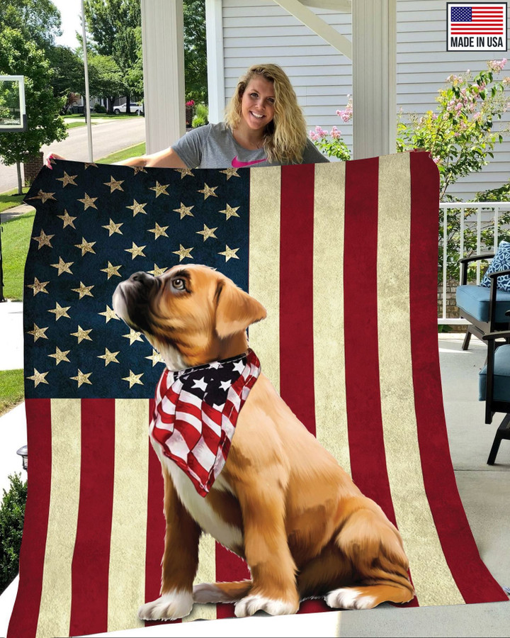 BIQ0402 Boxer Flag Fleece Blanket – Made in USA