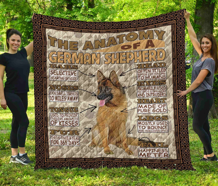 DDQ121701 The Anatomy of A German Shepherd Quilt Blanket